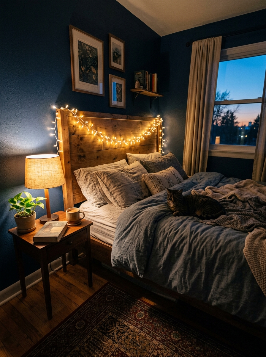 Bedroom at dusk with lamp 202606292243 3